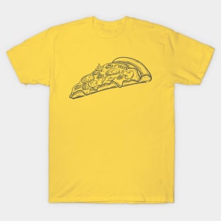 Fresh Pizza Detailed Sketch T-Shirt